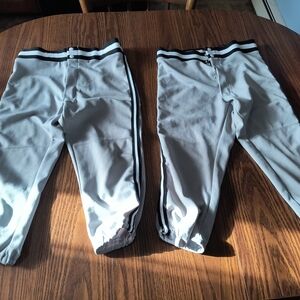Unisex Gray Baseball /Softball Pants /Joggers with Black Stripes